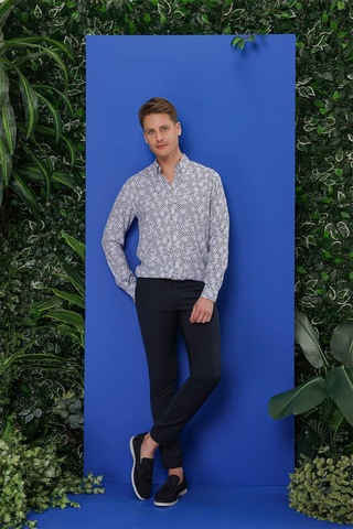 Efor G 1539 Slim Fit Beyaz Klasik Gömlek Beyaz