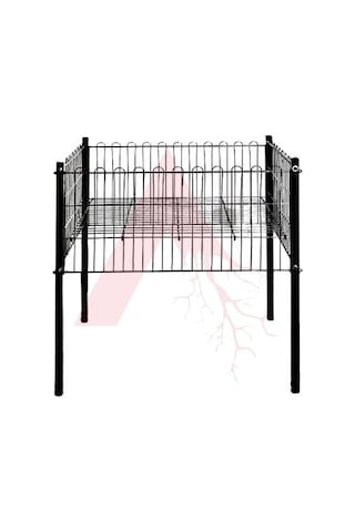 60x80 Siyah Tel Sepet & Profil Ayaklı Mağaza Sepeti Siyah