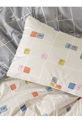 Cotton Box Minimal Çift Kişilik Lastikli Çarşaflı Nevresim Takımı Evo Gri Gri