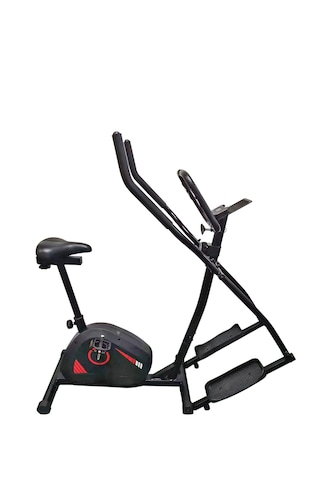 Voit V-fit 2 Si 1 Arada Manyetik Eliptik & Kondisyon Bisikleti 8 Kademeli Direnç, Lcd Ekranlı, Nabız Ölçerli, Sessiz Ve Kompakt Ev Tipi Kardiyo Aleti Siyah-kırmızı