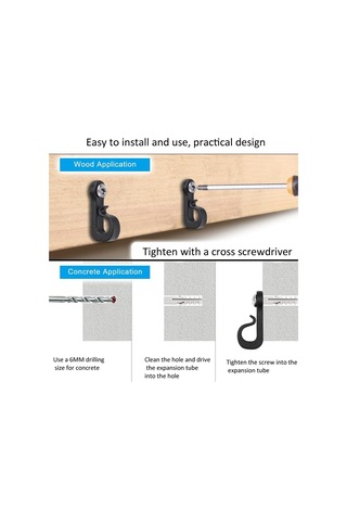 Sones 45 Adet / Kutu Tatil Işıkları Askı Kancaları Tel Ve Led Işık İçin Phillips Vida İle Beyaz