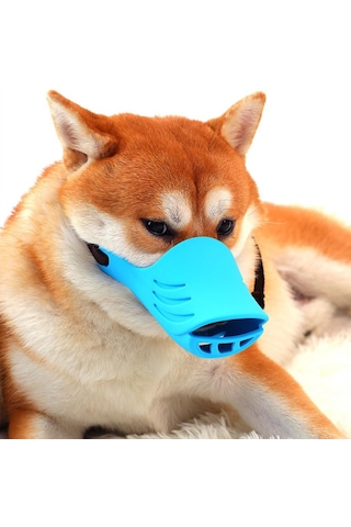 Homyl Pet Köpek Anti Isırık Maskesi Yavrusu Ağız Ağızlıkları Mavi