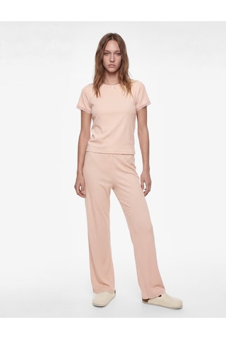 Koton Bisiklet Yaka Kısa Kollu Pijama Takımı Gül Kurusu 6slk40060mk