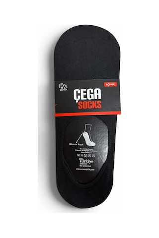 Çega Socks Dikişsiz Pamuklu Silikonlu Kaymaz Babet Çorap 6'lı Çok Renkli Çok Renkli