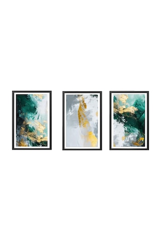 3'lü Modern Yağlı Boya Desenli Foreks Tablo