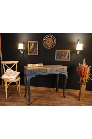 Wooding 120 Cm Çekmeceli Masif Antrasit Naturel Dresuar (548588373) Antrasit