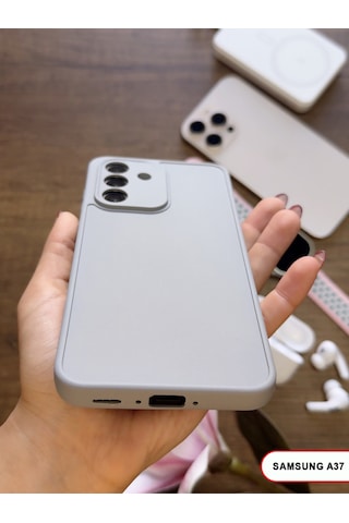 Samsung Galaxy A37 Uyumlu Kamera Korumalı Darbeye Dayanıklı Renk Atmayan Keep Silikon Kılıf Gri