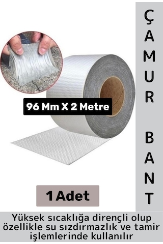 Ultra Güçlü Su Geçirmez Isıya Dayanıklı Alüminyum Folyo İzolasyon Tamirat 96 Mm X 2 Metre Çamur Bant