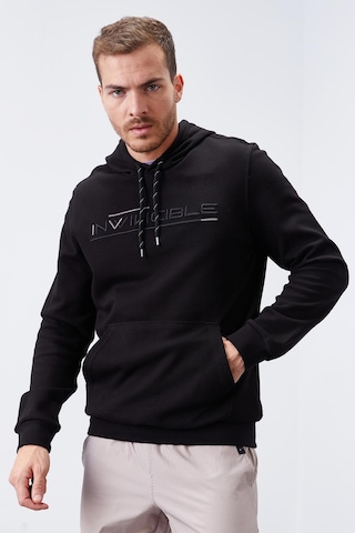 Tommy Life Siyah Kanguru Cep Standart Kalıp Kapüşonlu Erkek Sweatshirt - 87883 Siyah