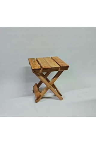 Ahşap Katlanır Tabure 1 Adet 30 Cm X 36 Cm Fındık