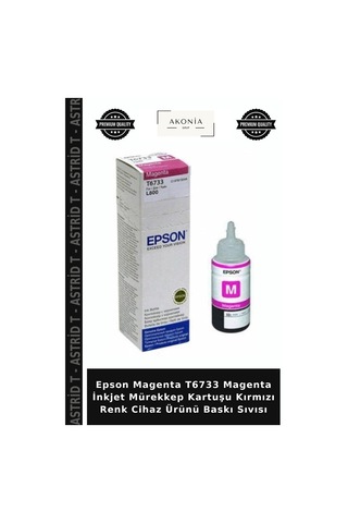 Epson Magenta T6733 Magenta İnkjet Mürekkep Kartuşu Kırmızı Renk Cihaz Ürünü Baskı Sıvısı