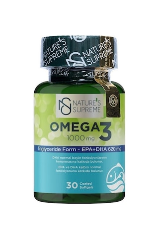 Natures Supreme Omega 3 1000 Mg 30 Kapsül Aromasiz