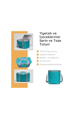 20 Lt Eco Termal Çanta -piknik Çantası,soğutucu Buzluk Çanta-308 Turkuaz