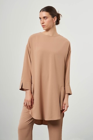 Mizalle Desen Dokulu Cepli Taba Tunik Taba