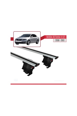 Skoda Octavia Iı 1z 2008-2013 Arası İle Uyumlu Ace-4 Ara Atkı Tavan Barı Gri