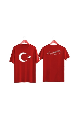 Noıssey Kırmızı Kırmızı Beyaz Türkiye Milli Takım Taraftarı Baskılı Unisex Oversize Yeni Sezon