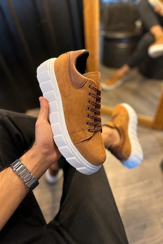 Ay Mood Jy144 Volt Bağcıklı Süet Erkek Günlük Sneaker Yüksek Taban Ayakkabı Sbt Taba