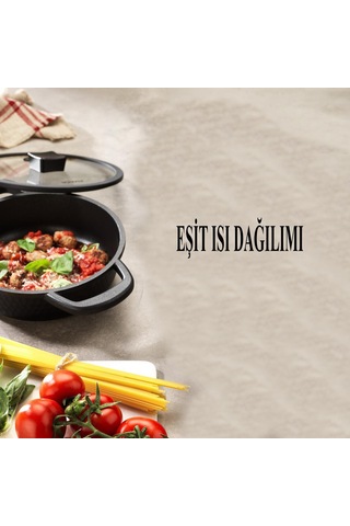 Schafer Hektor Döküm Kısa Tencere 22 Cm Siyah