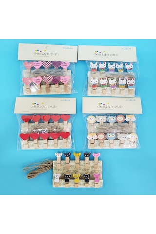 Ahşap Notluk İpli Mandal