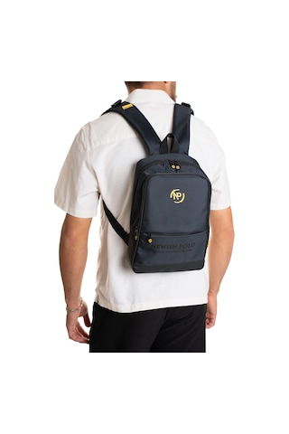 Newish Polo Unisex Quatro Kumaş Notebook Bölmeli Kulaklık Çıkışlı Mini Sırt Çantası Okul,günlük,seyahat Siyah