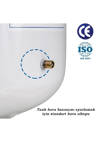 Sumarkt Su Arıtma Cihazı Metal Genleşme Su Tankı 20 Lt Nsf Belgeli Su Arıtma Deposu Tank Vanası