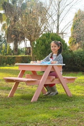 “Mandu” Ahşap Çocuk Piknik Masası Kum Havuzlu