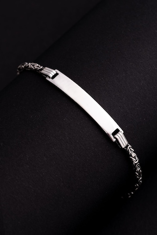 Erkek Gümüş Bileklik - 2.8 Mm İsim Yazılabilir Kral Zincir Gümüş Bileklik