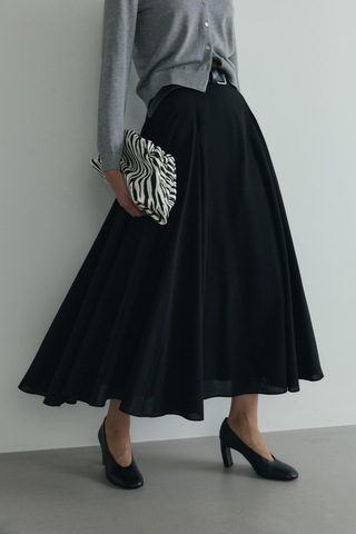 Suud Collection Siyah Liza Kemerli Etek