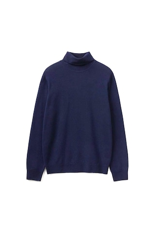 Benetton Erk Boğazlı Merino Kazak- Lacivert