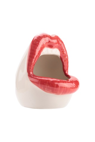 Yaratıcı Sukulent Kaktüs Saksısı, Seramik Küçük Çiçek Bitkileri Kapları Büyük Dudaklar Saksı Ev Ofisi İçin, Kırmızı