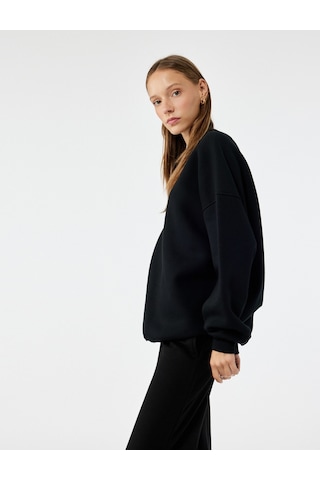 Koton Uzun Kollu Bisiklet Yaka Oversize Pamuklu 2'li Sweatshirt Seti Multıcolor 6wal10305ık Mavi