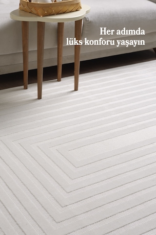 Modern Halı Yıkanabilir Halı Kaymaz Tabanlı Halı Salon Halısı Mutfak Halısı Sisal Yolluk Halı Krem