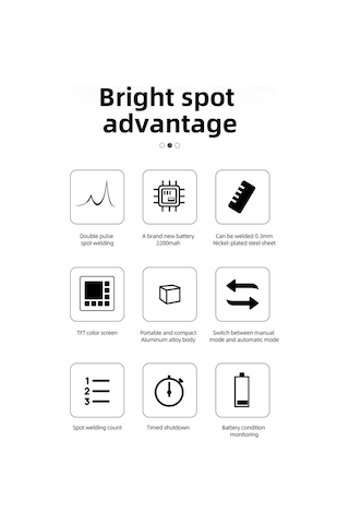 Vkemall Punta Kaynak Makinesi Pil Nokta Kaynak Makinesi Taşınabilir Nokta Kaynak Makinesi 2200mah Lityum Pil Gri