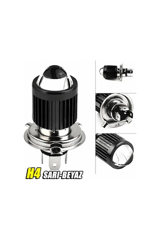 Golf Mk3 1992-1997 H4 Led Far Ampulü Sarı-beyaz Işık Canbus Mini Lensli 2'li Set