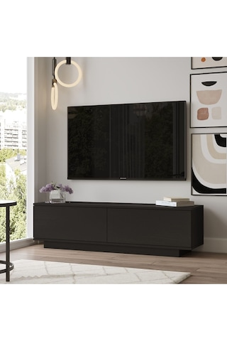Vilinda Tv Ünitesi 140cm Ağaç Dokulu Tv Sehpası Siyah Vıl1-lb Siyah