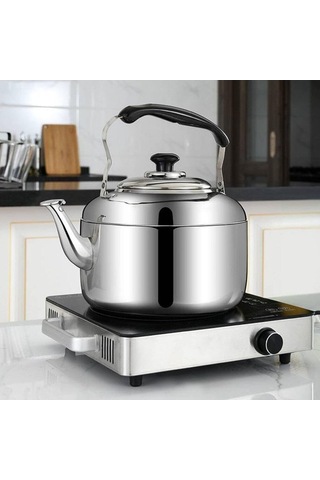 Fortunelane Soba Üstü 8 L Ergonomik Saplı Paslanmaz Çelik Çaydanlık Su Isıtıcısı Çelik