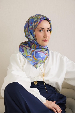 Silk Home Twill İpek Eşarp 11501-01 Mavi