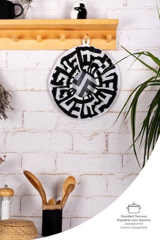 Şık Ve Pratik Demlematik: Pilav Demleme Örtüsü , Tencere Kapağı Bonesisiyah Labirent