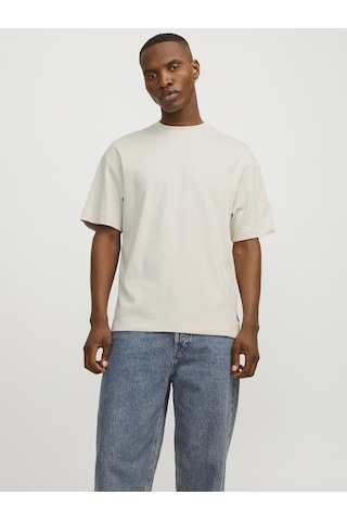 Jack & Jones Erkek Loose Fit Kısa Kollu Tişört - Urban Moonbeam Çok Renkli