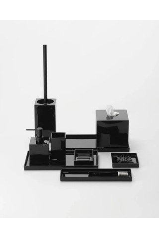 Tepsi, Porselen, Tezgah Üstü, 30xh2x16cm - Siyah Siyah