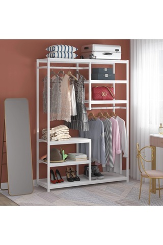 Zizuva Modern Tasarım Raflı Açık Gardırop