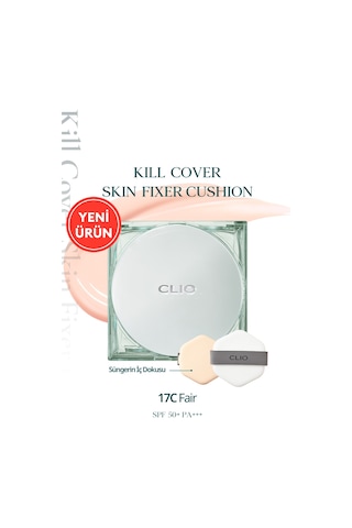 Kalıcı, Mat Cushion Fondöten Clıo Kill Cover Skin Fixer Cushion + Refill 17c Fair Spf50+ Pa+++ 17