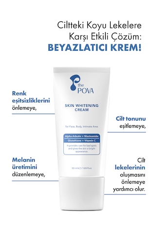 The Pova Cilt Beyazlatıcı Aydınlatıcı ve Leke Karşıtı Bakım Kremi 50 ML