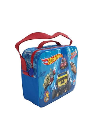Hot Wheels Mavi Araba Desenli Beslenme Çantası Seti 2484 Sağlığa Zararsız Kullanışlı Tasarım Çok Renkli