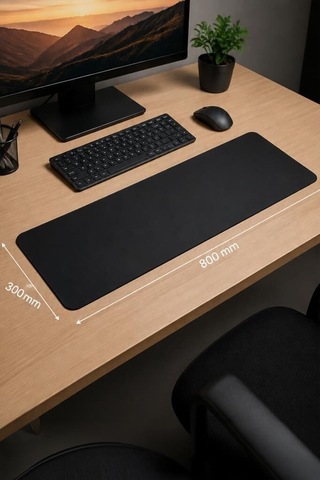 Premium Oyuncu Klavye Fare Altlığı 300 800mm Siyah Ofis Gereci Bilgisayar Altı