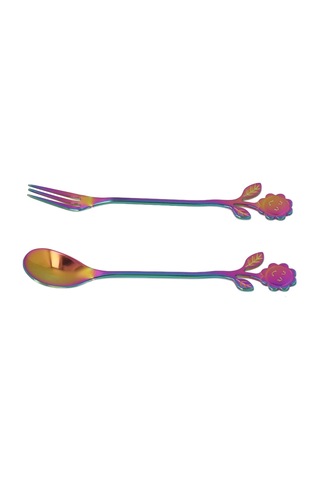 Kaşık Ve Çatal Seti Tek Parça Döküm Ayna Cilalı Zarif Stil Kullanışlı Çatal Bıçak Takımı Ev Hediyesi Renkli Diğer