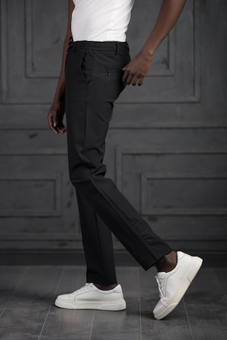 Perpant Beli Lastikli Ve İplikli Likralı Slimfit Yazlık Kumaş Jogger Pantolon Siyah
