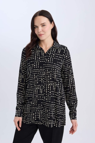 DeFacto Loose Fit Desenli Uzun Kollu Gömlek Tunik T0609AZ25SPBK81