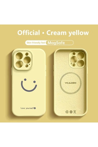 Turcoshop11 İphone Uyumlu 12 Pro Max Sarı Yüksek Kaliteli Manyetik Anti Darbeli Çizilmeye Dayanıklı Kılıf