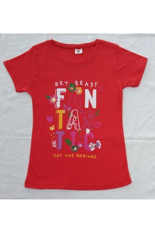 Aybeyce Fantastic Baskılı Kız Çocuk Tshirt-Tayt Takım 9-12 Yaş Kırmızı